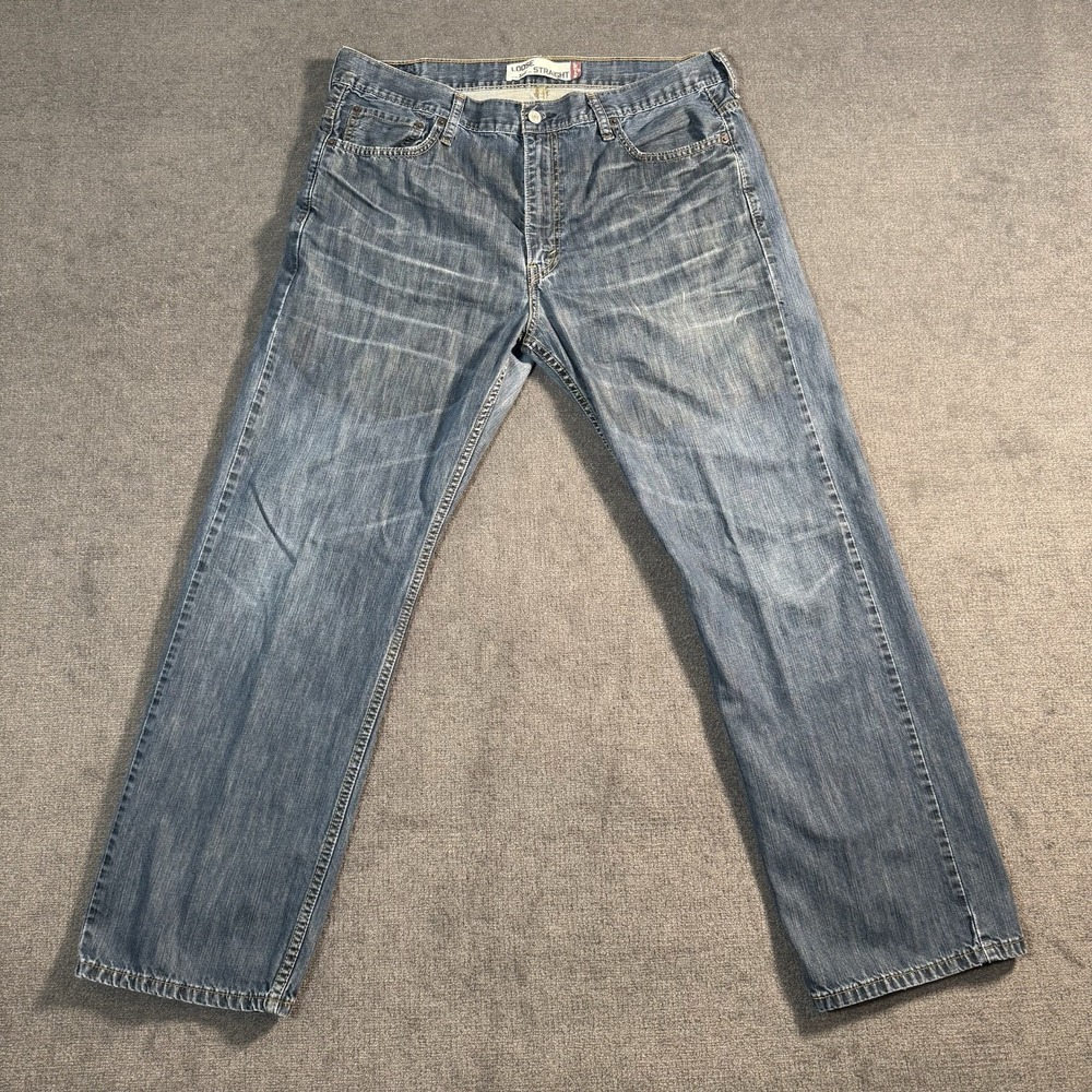 Levi's 569 Jeans Men's Size 36x32 Blue Denim Med Wash Straight Leg Baggy Y2K